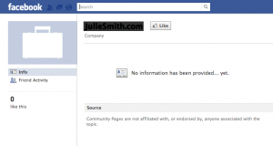 You don't want this page to show up when people try to click on your Facebook Page from your Profile!