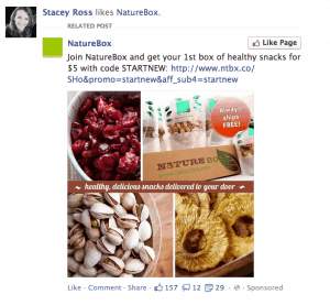 This ad image in this Page Post Ad is a great example an image with less than 20% text. This ad would be approved for the News Feed.