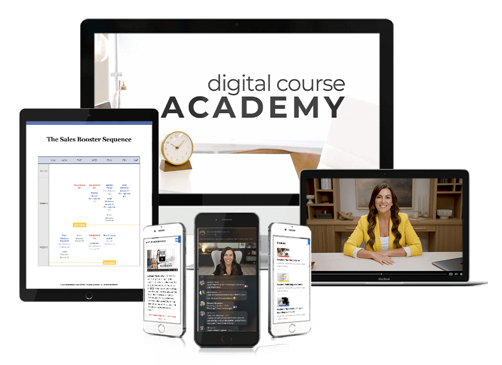 digital course academy on different devices