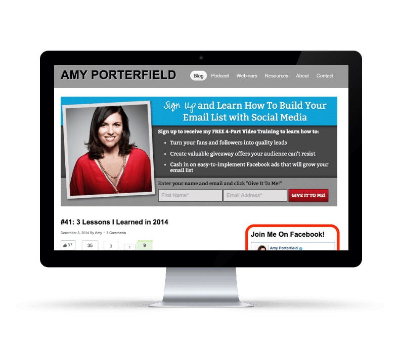 amy porterfield original website on imac