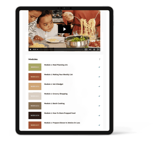 mockup of a digital course on an ipad