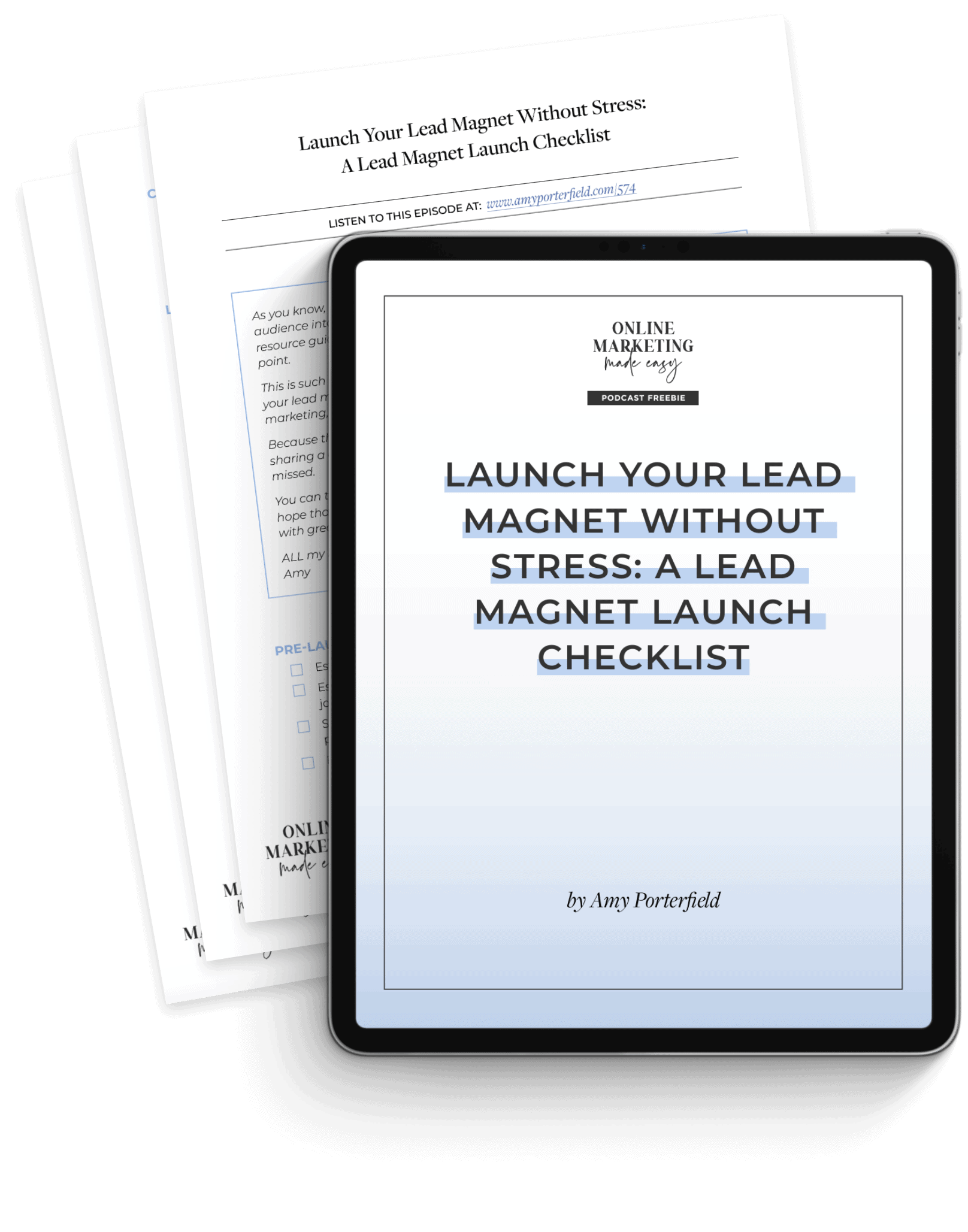 mockup of launch your lead magnet without stress